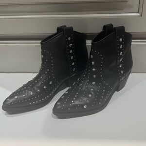 Sam Edelman Black Studded Ankle Booties